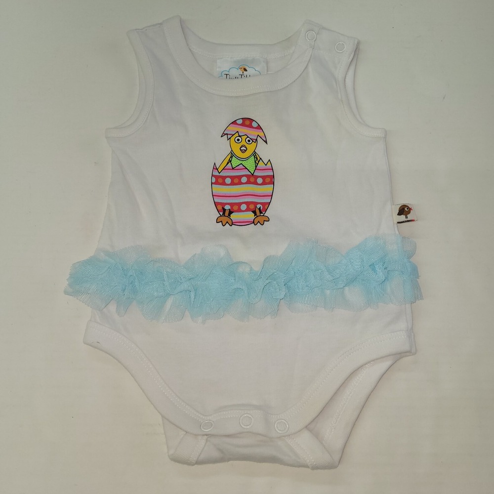 Tiny Tillia Shirt Infant 6-9 Months White One Piece Cotton Outfit Chicken‎ Egg